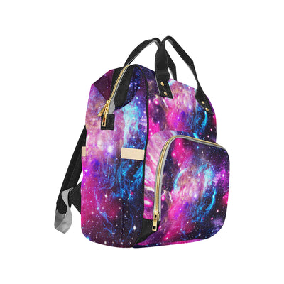 Galaxy Night Purple Space Print Diaper Bag Backpack