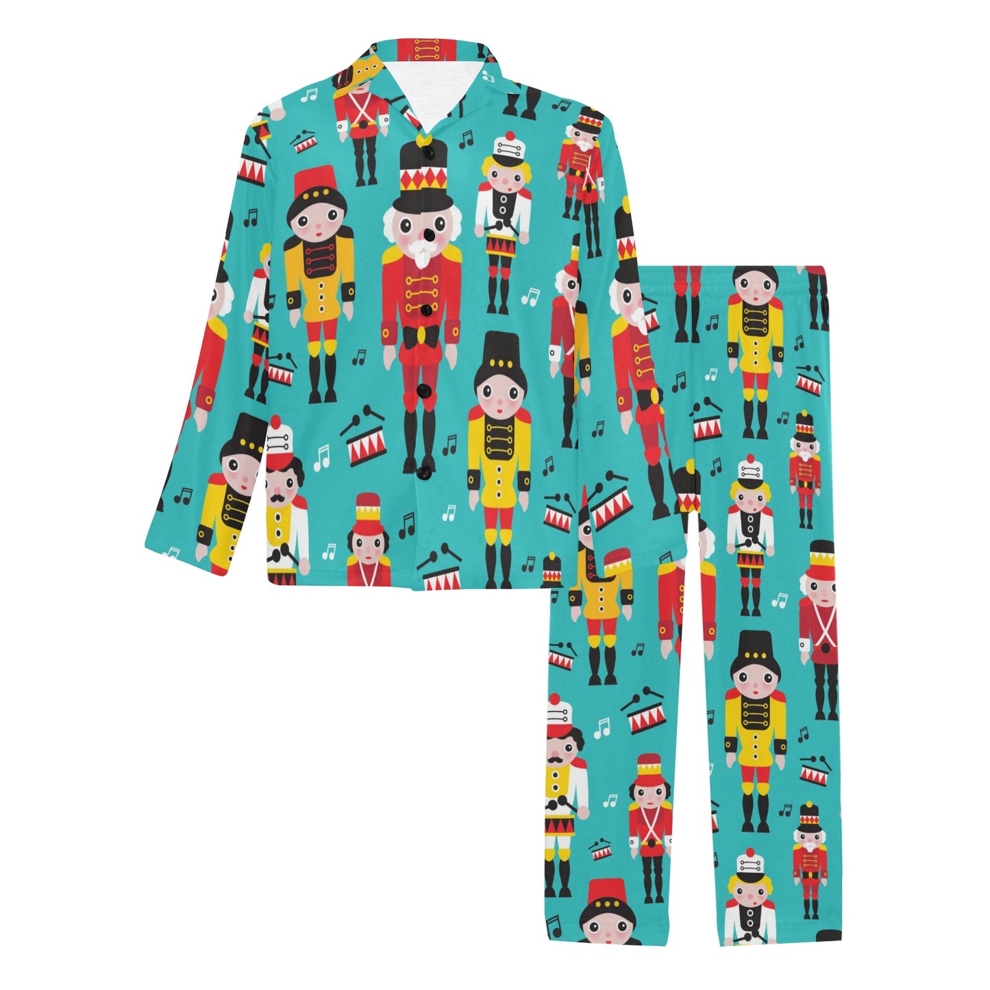 Nutcracker Pattern Print Design A03 Men's Long Pajama Set