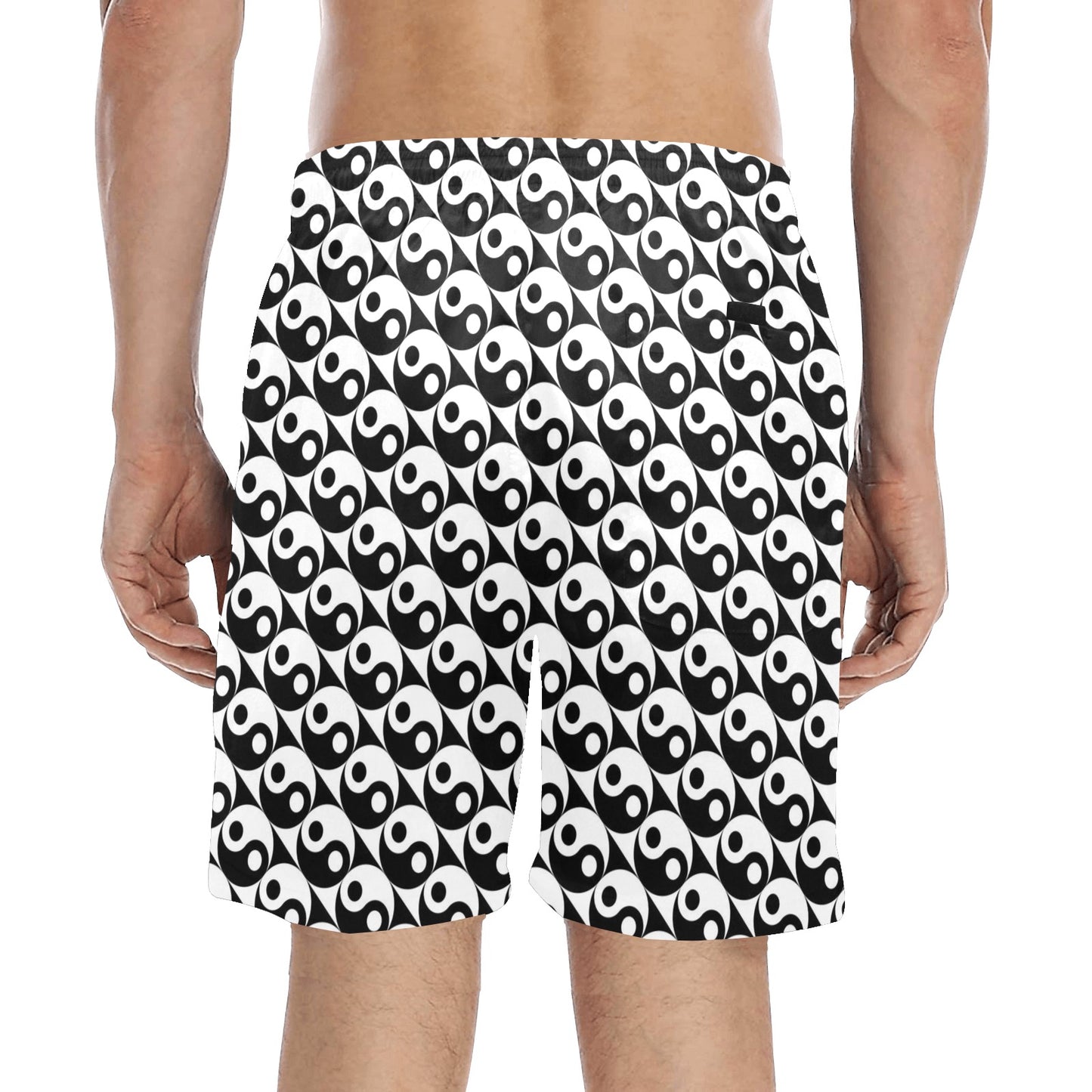 Yin Yang Print Design LKS304 Men's Swim Trunks Beach Shorts