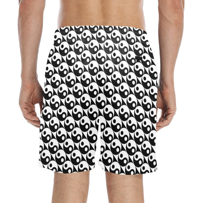 Yin Yang Print Design LKS304 Men's Swim Trunks Beach Shorts