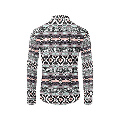 Safari Pattern Print Design LKS302 Men's Long Sleeve Dress Shirt