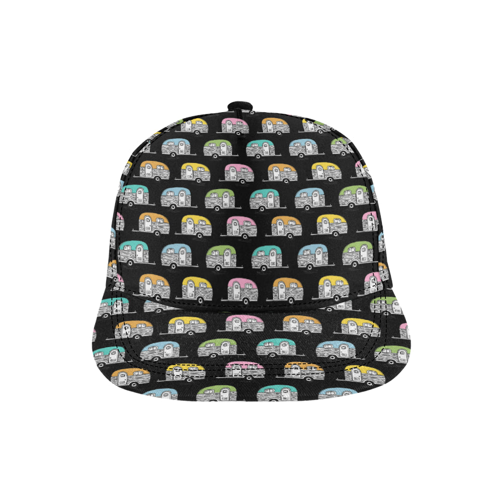 Camper Pattern Camping Themed No 2 Print Snapback Cap