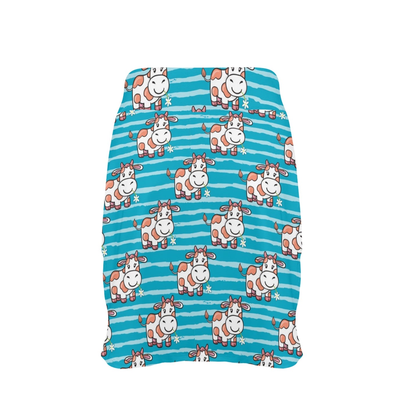Cow Cute Print Pattern 17" Golf & Pickleball Skort with Pockets