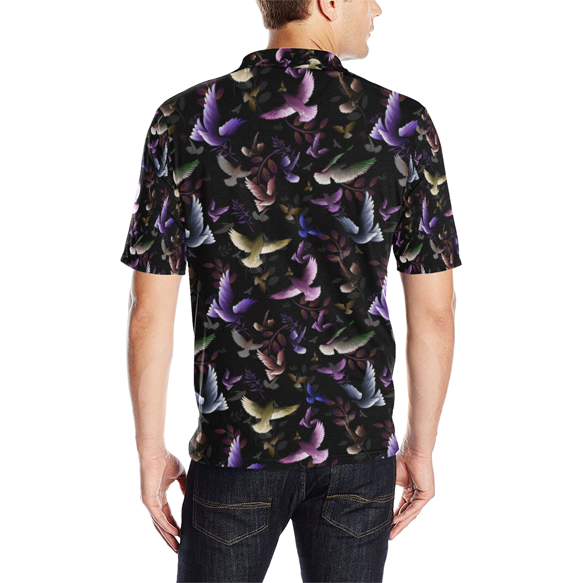 Pigeon Pattern Print Design 01 Men Polo Shirt