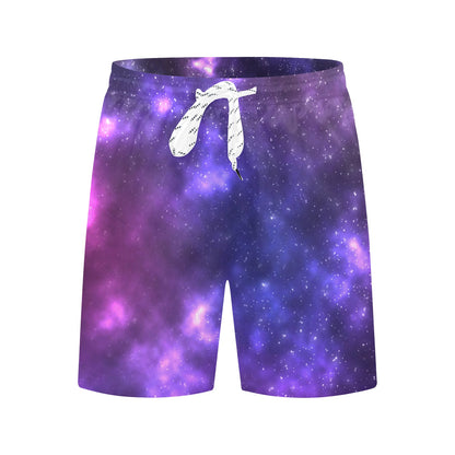 Celestial Purple Blue Galaxy Men's Swim Trunks Beach Shorts