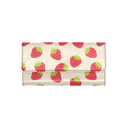 Strawberry Pattern Print Design SB02 Women's Trifold Wallet