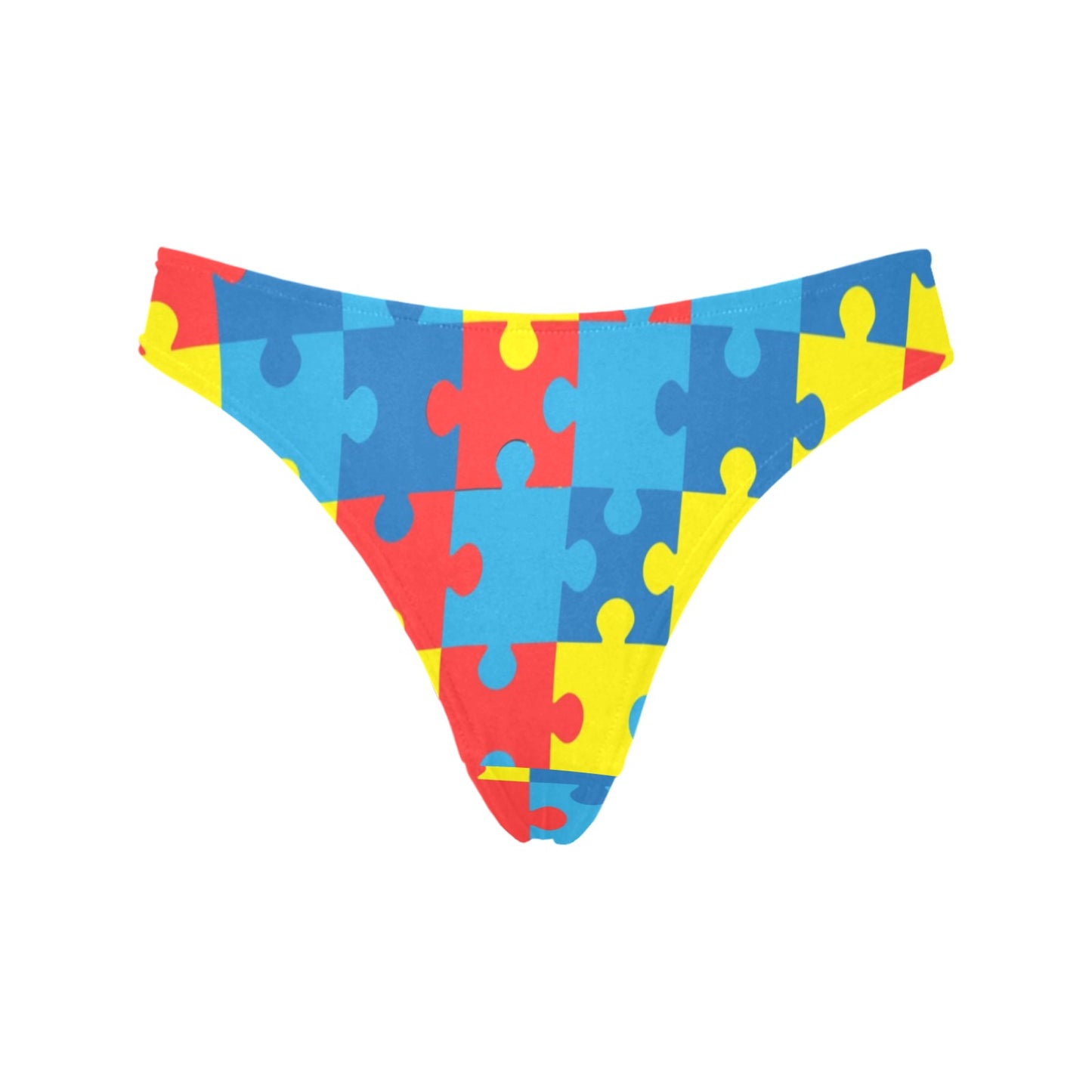 Autism Awareness Puzzles Design Print Women's Thongs