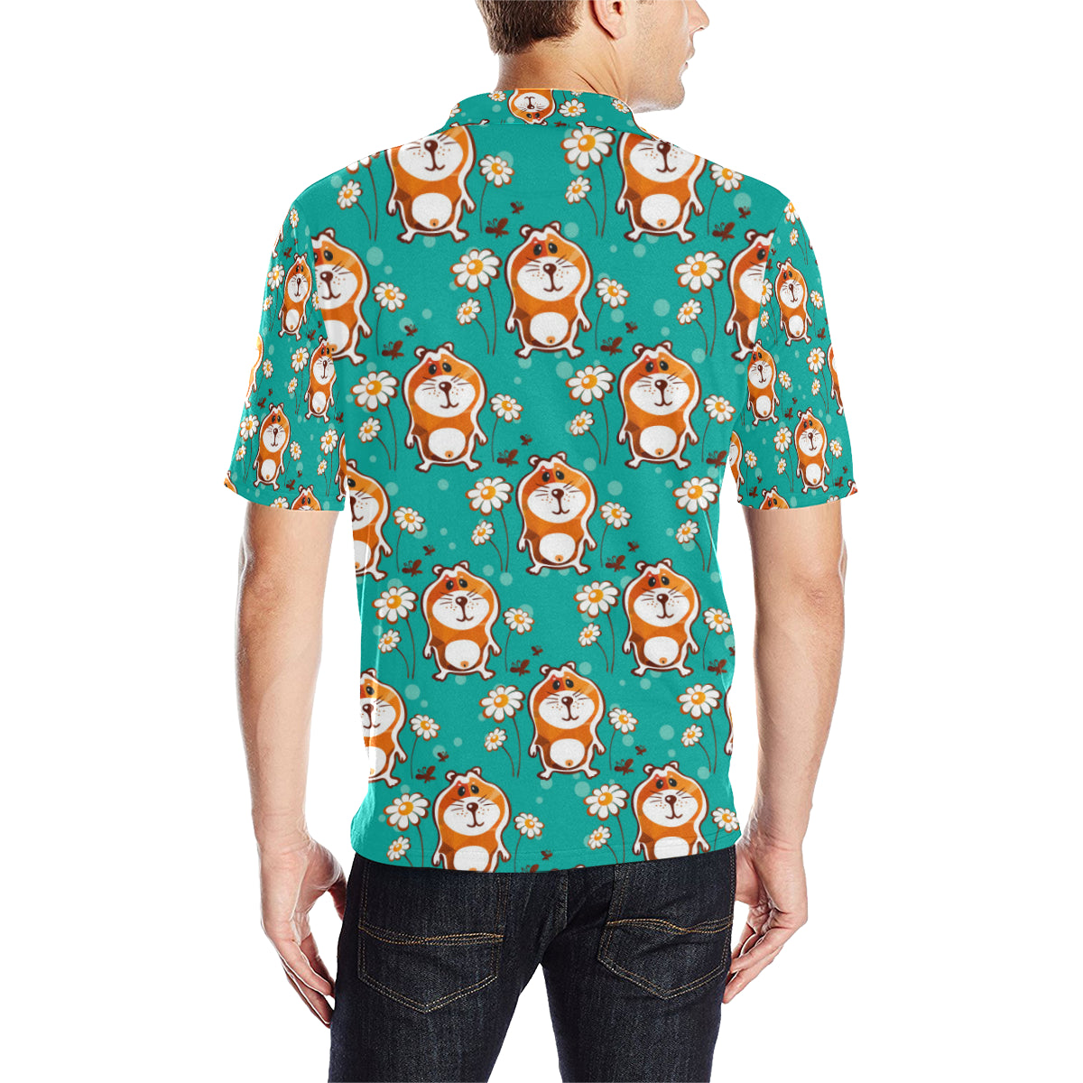 Hamster Pattern Print Design 01 Men Polo Shirt
