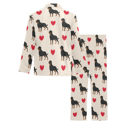 Rottweiler Pattern Print Design A02 Men's Long Pajama Set