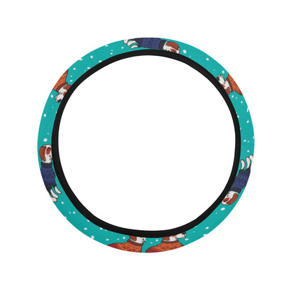 Russell Terriers Print Design LKS309 Steering Wheel Cover with Elastic Edge