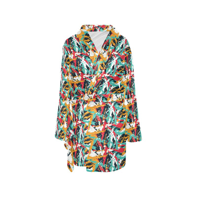 Splatter Print Design LKS304 Women's Fleece Robe