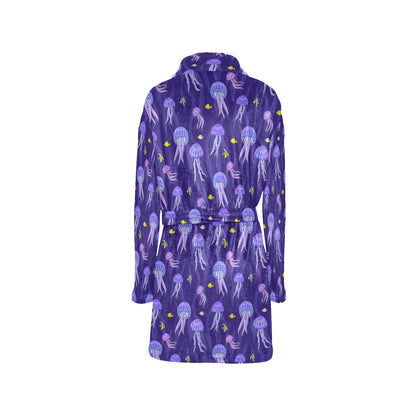 Jellyfish Style Print Women's Fleece Robe