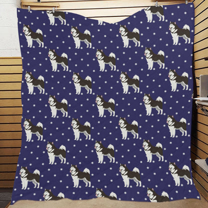 Alaskan Malamute Pattern Print Design 04 Premium Quilt