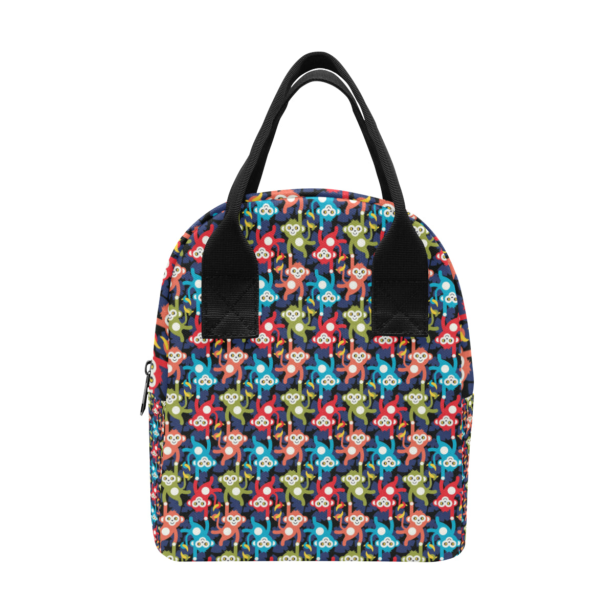 Monkey Colorful Design Themed Print Insulated Lunch Bag