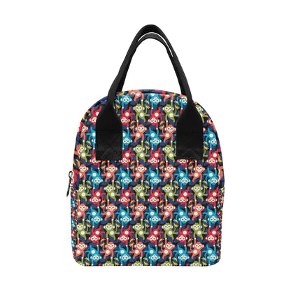 Monkey Colorful Design Themed Print Insulated Lunch Bag