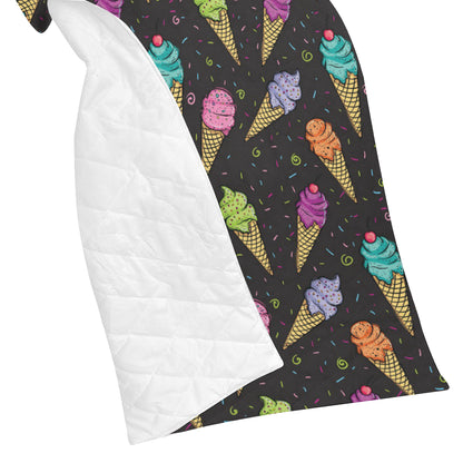 Ice Cream Pattern Print Design IC06 Premium Quilt