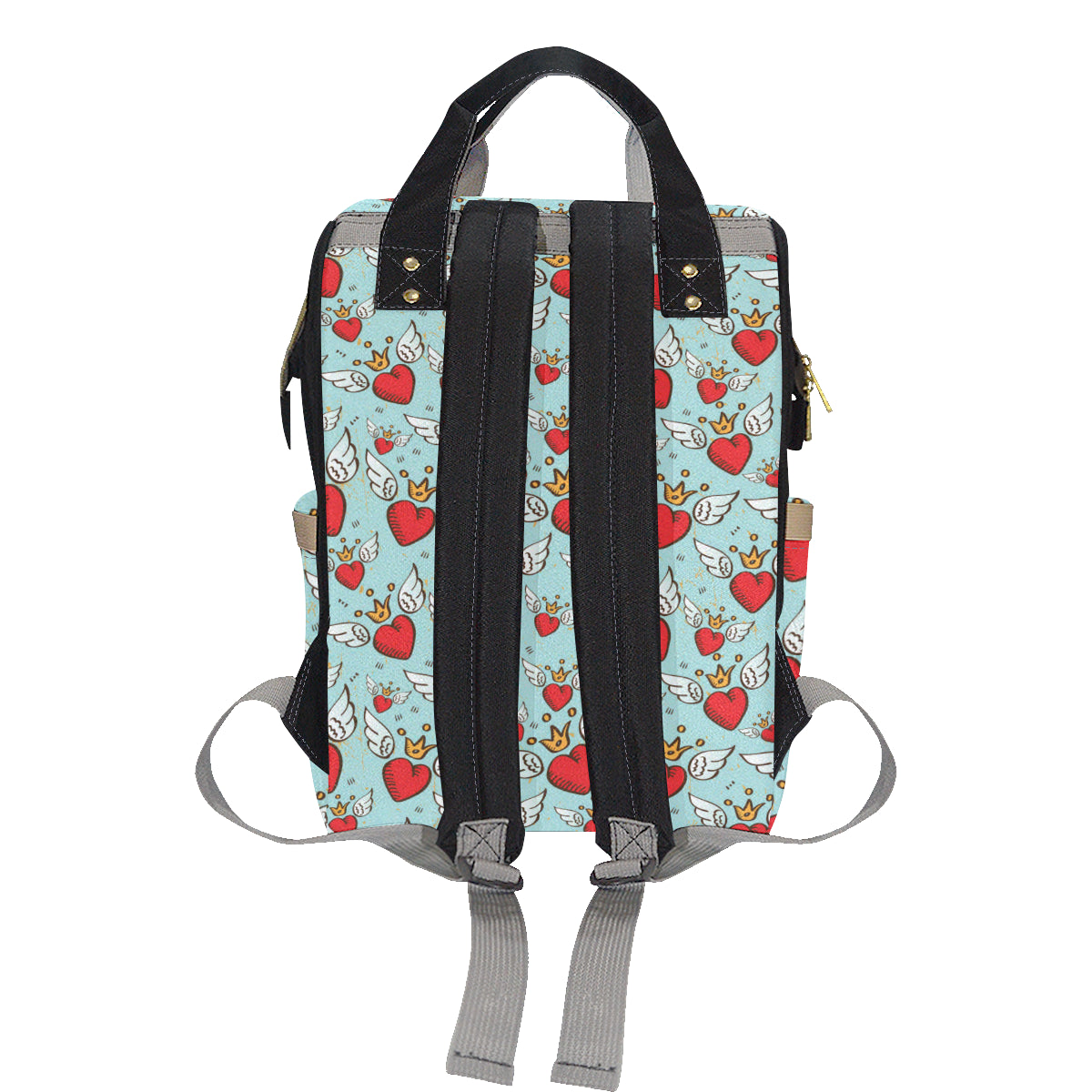 Angel Wings Heart Pattern Print Design 02 Diaper Bag Backpack
