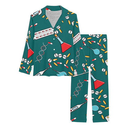 Nurse Pattern Print Design A05 Women's Long Pajama Set