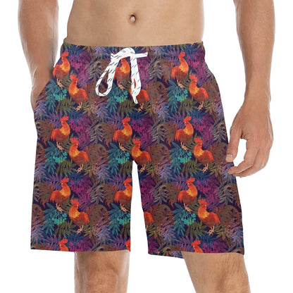 Rooster Print Style Men's Swim Trunks Beach Shorts