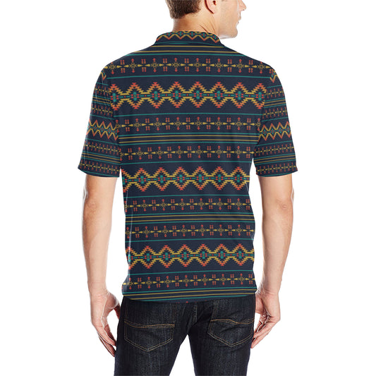 Southwest American Design Themed Print Men Polo Shirt