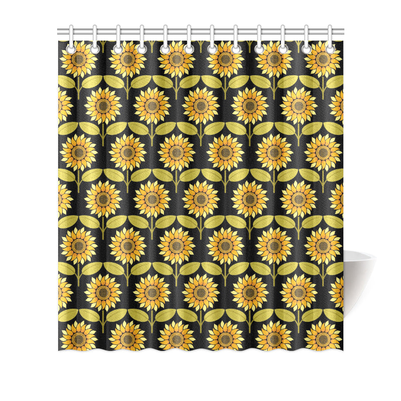 Sunflower Pattern Print Design SF015 Shower Curtain