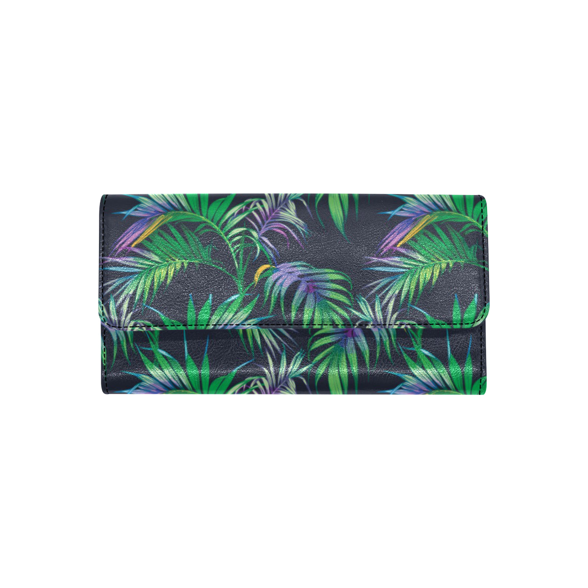 Palm Leaves Pattern Print Design PL04 Women's Trifold Wallet