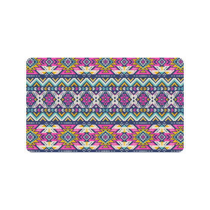 Aztec Pink Geometric Print Pattern Rubber Doormat