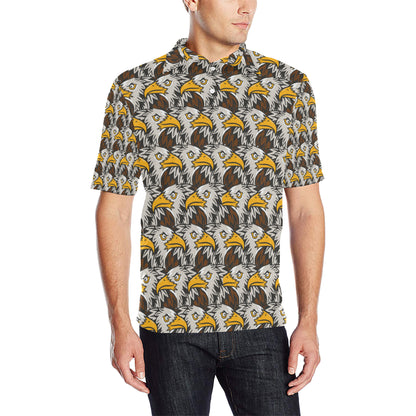 Eagles Head Pattern Men Polo Shirt
