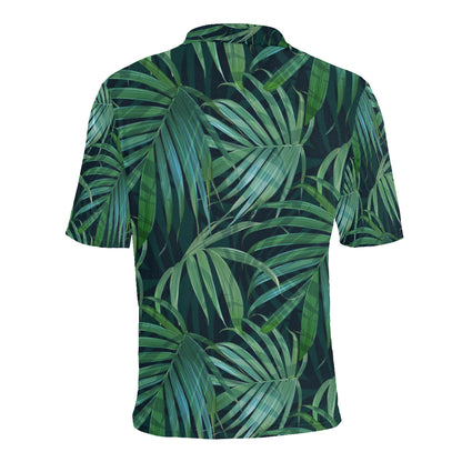 Tropical Flower Pattern Print Design TF011 Men Polo Shirt