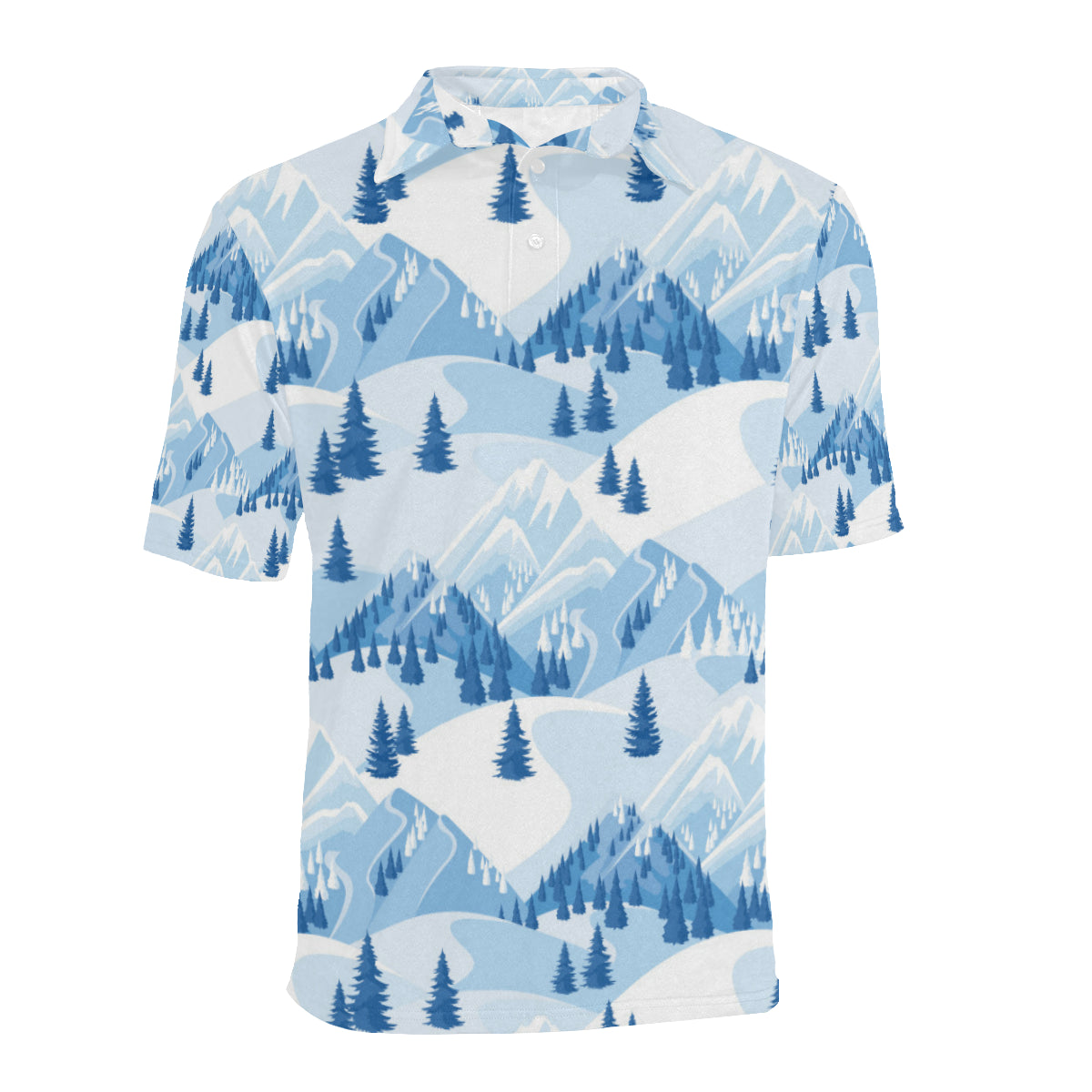 Mountain Pattern Print Design 03 Men Polo Shirt