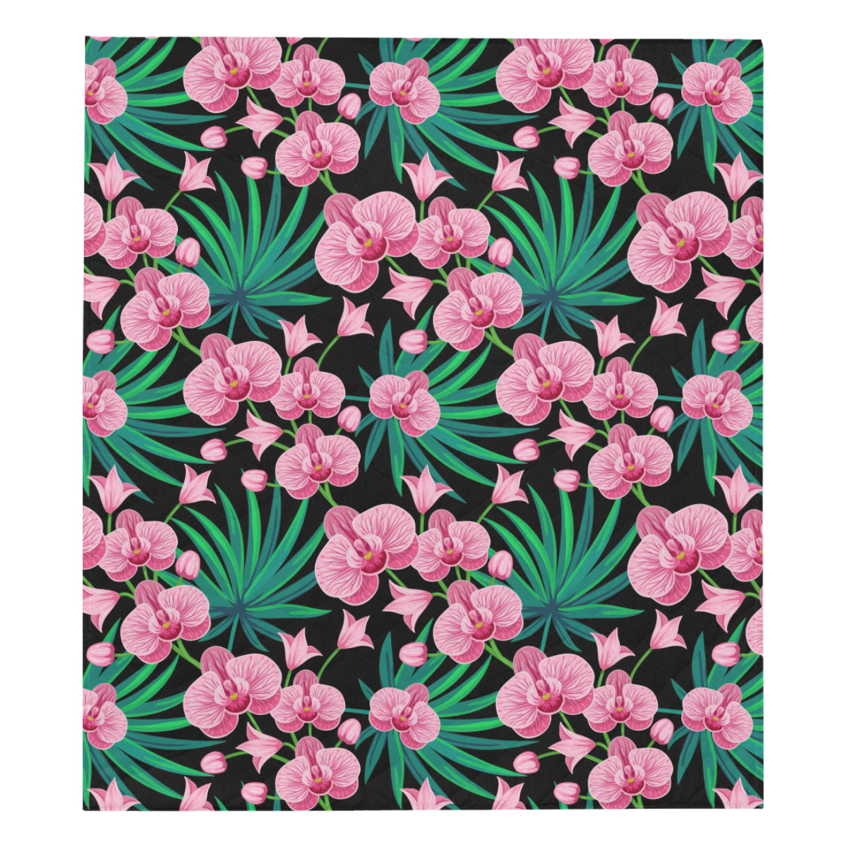 Orchid Pink Pattern Print Design OR06 Premium Quilt