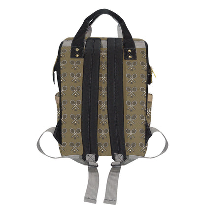 Badminton Pattern Print Design 07 Diaper Bag Backpack