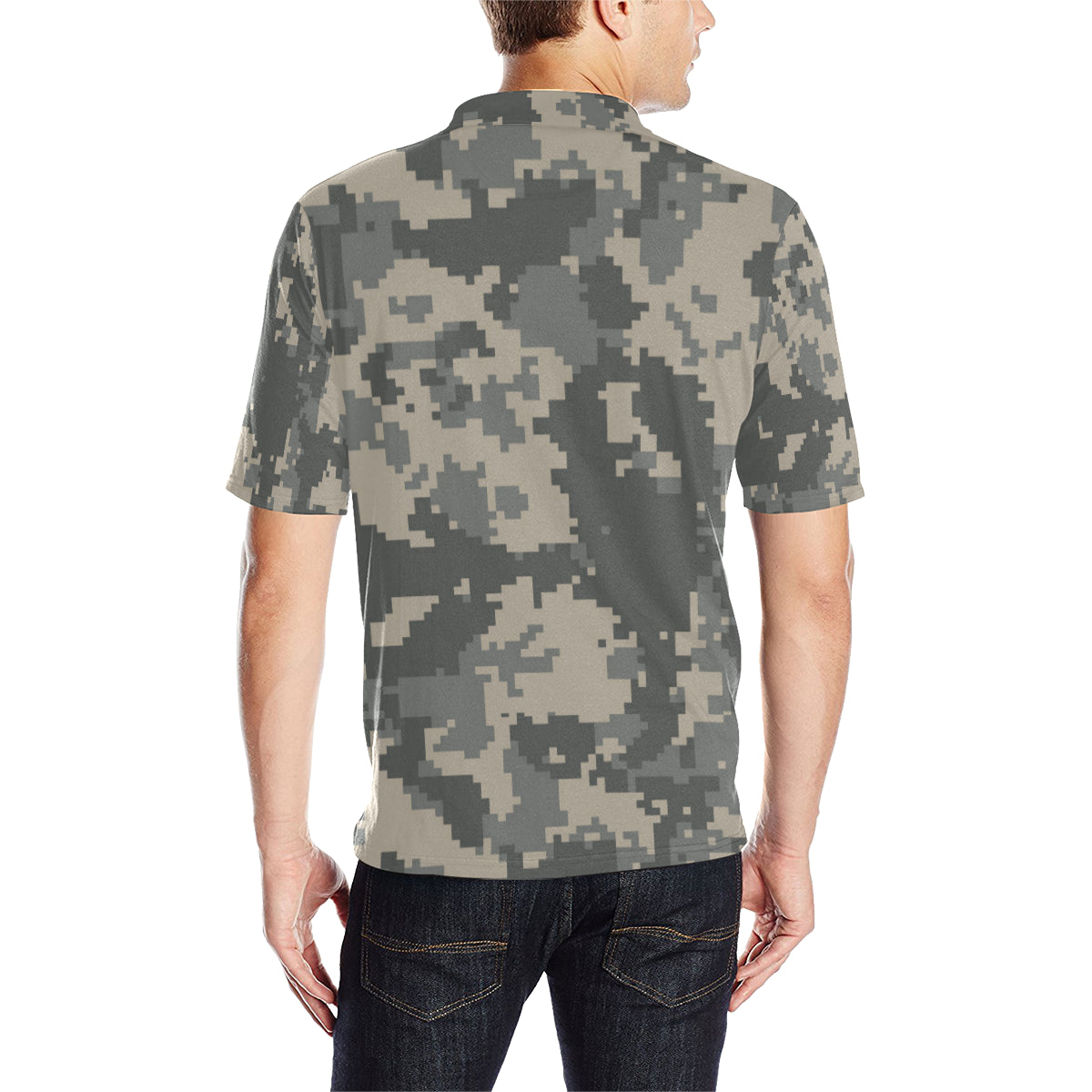 ACU Digital Camouflage Men Polo Shirt