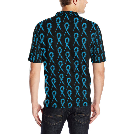 Prostate cancer Pattern Print Design A02 Men Polo Shirt