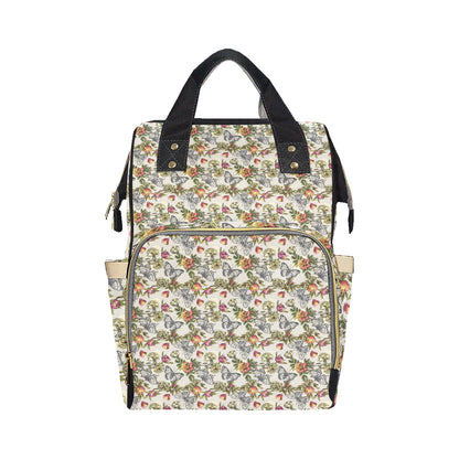 Butterfly Flower Pattern Print Design 06 Diaper Bag Backpack