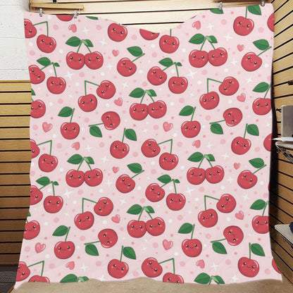 Cherry Pattern Print Design CH02 Premium Quilt