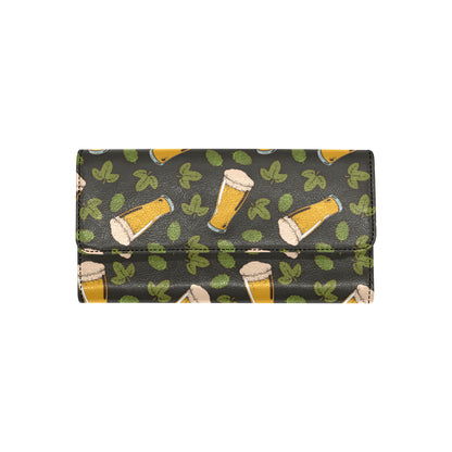 Beer Iris Pattern Print Design 02 Women's Trifold Wallet