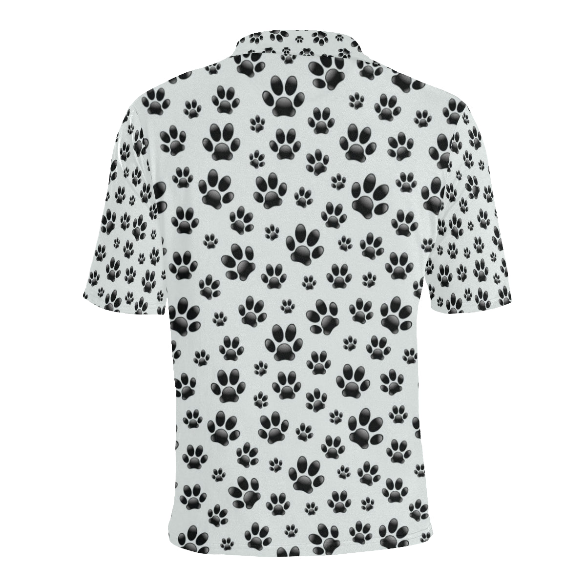 Paw Themed Print Men Polo Shirt