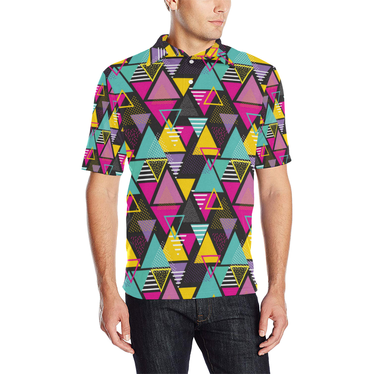 Geometric Colorful Pattern Print Design 02 Men Polo Shirt