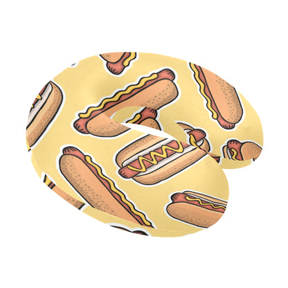 Hot Dog Pattern Print Design 01 U-Shaped Travel Neck Pillow