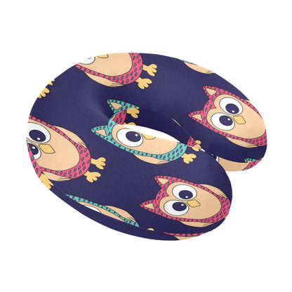 Owl Pattern Print Design A06 U-Shaped Travel Neck Pillow