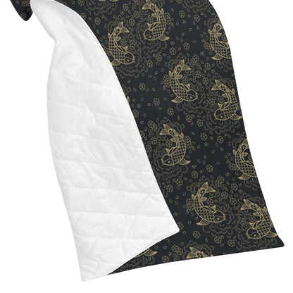 KOI Fish Pattern Print Design 02 Premium Quilt
