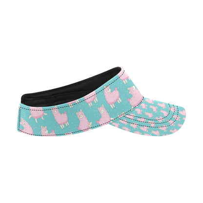 Alpaca Cartoon Design Themed Print Unisex Sun Visor
