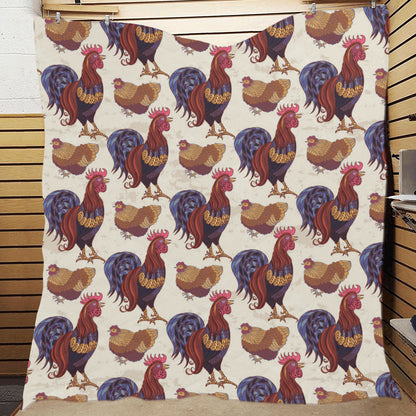 Rooster Pattern Print Design A03 Premium Quilt