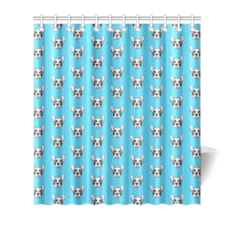 Boston Terrier Pattern Print Design 01 Shower Curtain
