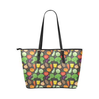 Vegan Funny Themed Design Print Leather Tote Bag