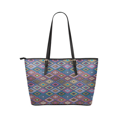 Southwestern Design Leather Tote Bag