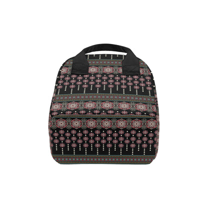 Ethnic Dot Style Print Pattern Insulated Lunch Bag