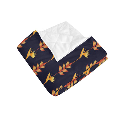 Heliconia Pattern Print Design HL06 Premium Quilt