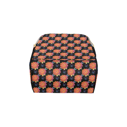 Marigold Pattern Print Design MR04 Diaper Bag Backpack
